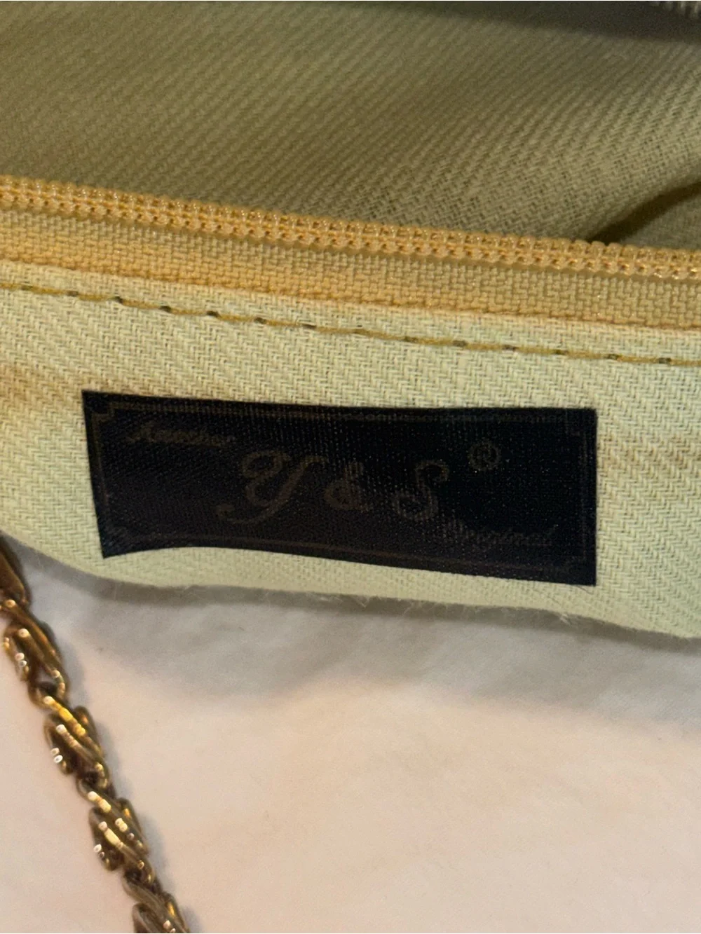 Vintage Gold Sequin Chain Clutch